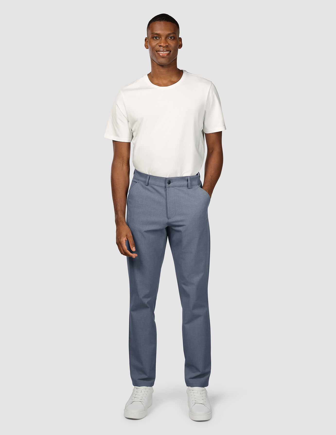 Essential Pants Regular Storm Blue Melange